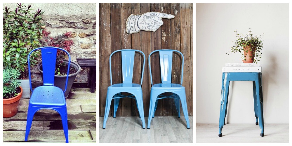 silla tolix azul