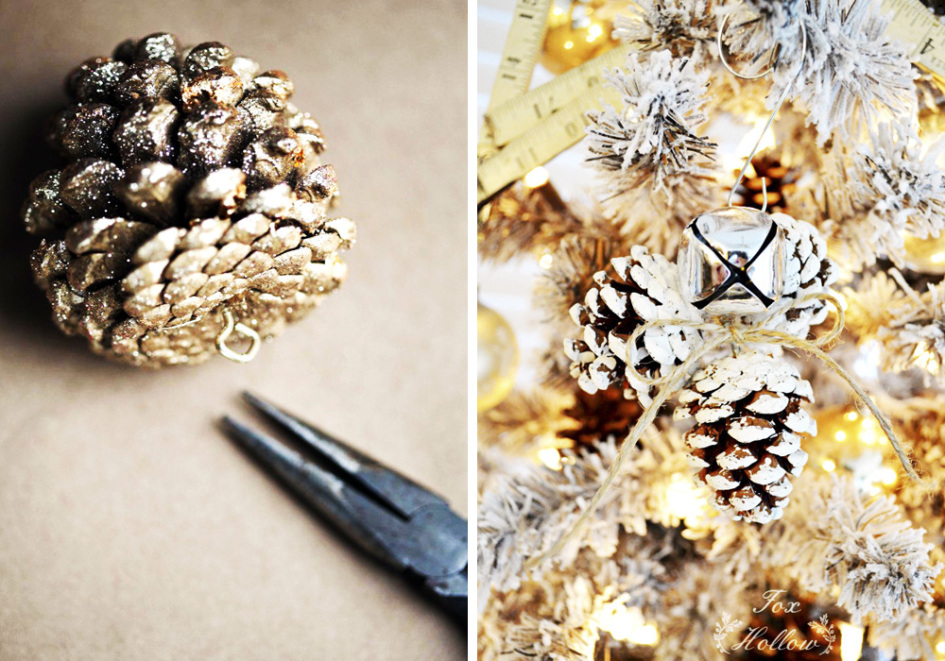 Decorar con piñas la navidad