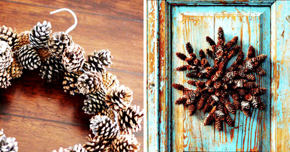 Decorar con piñas la navidad