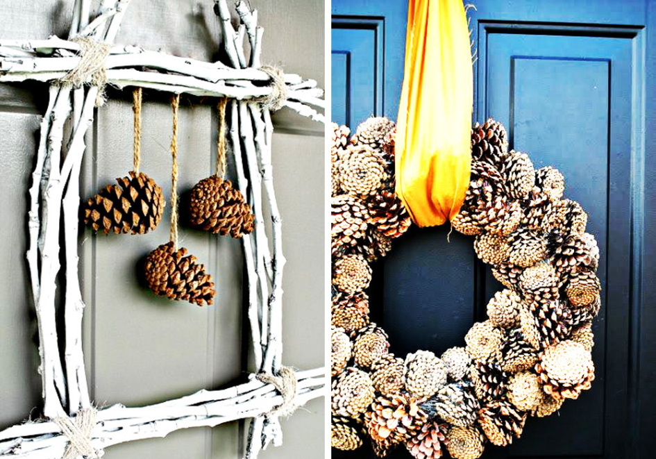 Decorar con piñas la navidad