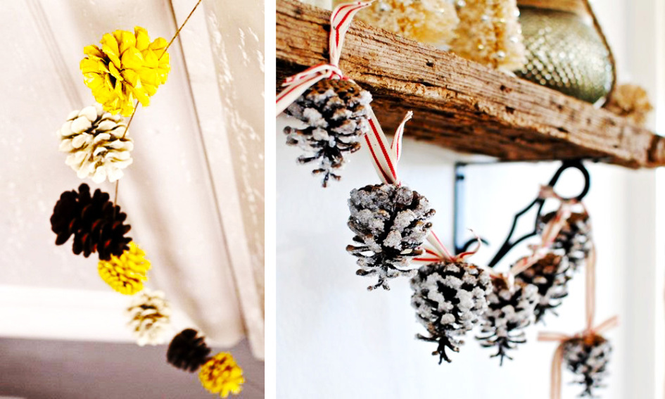 Decorar con piñas la navidad