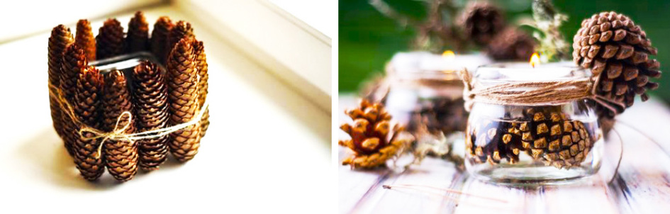 Decorar con piñas la navidad